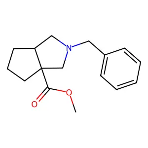 2-Benzyl-hexahydro-cyclopenta[c]pyrrole-3a-carboxylic acid methyl ester structure