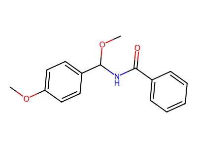 N-(methoxy(4-methoxyphenyl)methyl)benzamide structure