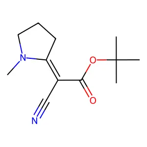 Tert-butyl cyano(1-methyl-2-pyrrolidinylidene)acetate structure