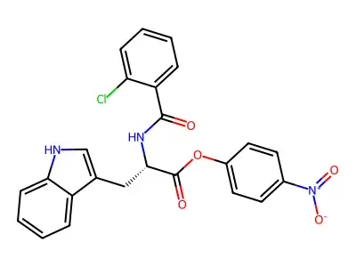 N-(2-Chlorobenzoyl)-L-tryptophan 4-nitrophenyl ester structure