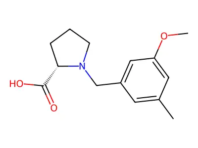 1-[(3-Methoxy-5-methylphenyl)methyl]-L-proline structure