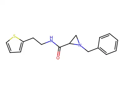 1-(Phenylmethyl)-N-[2-(2-thienyl)ethyl]-2-aziridinecarboxamide structure