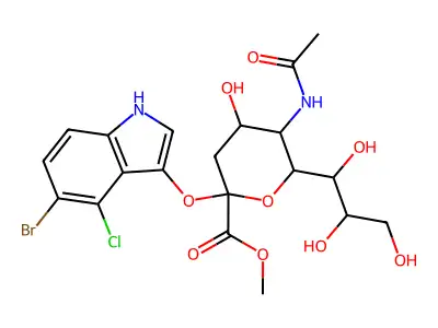 5-Bromo-4-chloro-3-indolyl-alpha-D-N-acetylneuraminic acid methyl ester structure