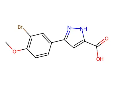 5-(3-Bromo-4-methoxyphenyl)-1H-pyrazole-3-carboxylic Acid structure