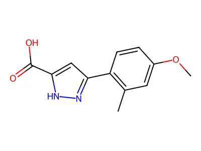 5-(4-methoxy-2-methylphenyl)-1H-pyrazole-3-carboxylic acid structure