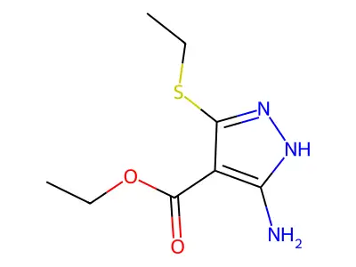 Ethyl 3-amino-5-(ethylthio)-1H-pyrazole-4-carboxylate structure