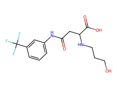 2-(3-Hydroxypropylamino)-4-oxo-4-[3-(trifluoromethyl)anilino]butanoic acid structure