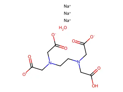 Ethylenediaminetetraacetic acid trisodium salt trihydrate structure