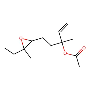 2-Oxiranepropanol, alpha-ethenyl-3-ethyl-alpha,3-dimethyl-, 2-acetate structure