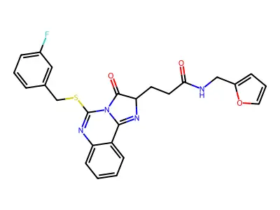 3-(5-{[(3-fluorophenyl)methyl]sulfanyl}-3-oxo-2H,3H-imidazo[1,2-c]quinazolin-2-yl)-N-[(furan-2-yl)methyl]propanamide structure