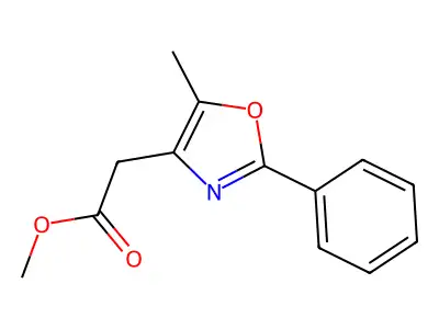 Methyl (5-methyl-2-phenyl-1,3-oxazol-4-yl)acetate structure