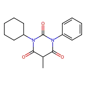1-Cyclohexyl-5-methyl-3-phenyl-1,3-diazinane-2,4,6-trione structure