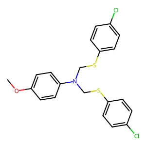 p-Anisidine, N,N-bis(((p-chlorophenyl)thio)methyl)- structure