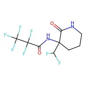 Propanamide, N-[3-(difluoromethyl)-2-oxo-3-piperidyl]-2,2,3,3,3-pentafluoro- structure