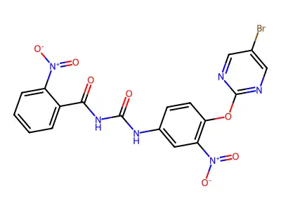 Benzamide, N-(((4-((5-bromo-2-pyrimidinyl)oxy)-3-nitrophenyl)amino)carbonyl)-2-nitro- structure