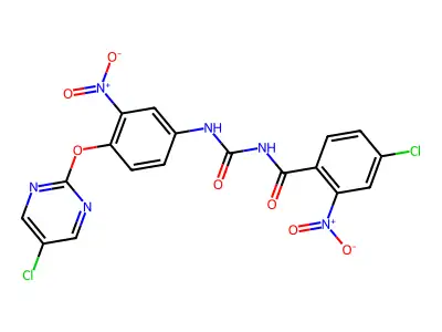 Benzamide, 4-chloro-N-(((4-((5-chloro-2-pyrimidinyl)oxy)-3-nitrophenyl)amino)carbonyl)-2-nitro- structure