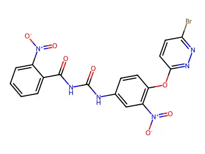 Benzamide, N-(((4-((6-bromo-3-pyridazinyl)oxy)-3-nitrophenyl)amino)carbonyl)-2-nitro- structure