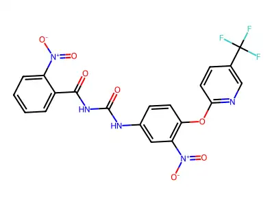 Benzamide, 2-nitro-N-(((3-nitro-4-((5-(trifluoromethyl)-2-pyridinyl)oxy)phenyl)amino)carbonyl)- structure