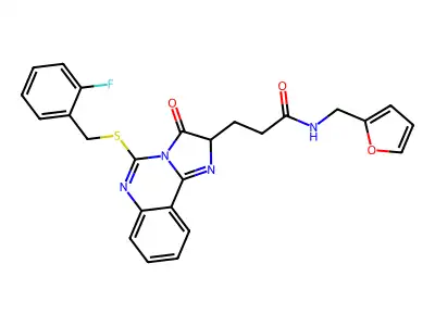 3-(5-{[(2-fluorophenyl)methyl]sulfanyl}-3-oxo-2H,3H-imidazo[1,2-c]quinazolin-2-yl)-N-[(furan-2-yl)methyl]propanamide structure
