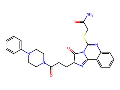 2-({3-oxo-2-[3-oxo-3-(4-phenylpiperazin-1-yl)propyl]-2H,3H-imidazo[1,2-c]quinazolin-5-yl}sulfanyl)acetamide structure