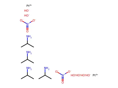 Di mu-hydroxytetrahydroxytetrakis(2-propanamine)diplatium(II) dinitrate structure