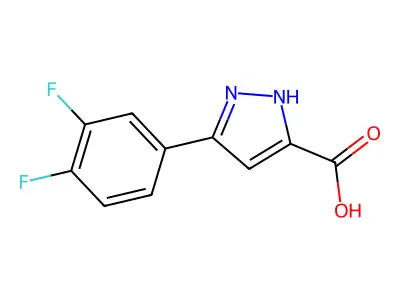 3-(3,4-difluorophenyl)-1H-pyrazole-5-carboxylic acid structure