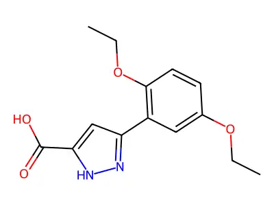 3-(2,5-diethoxyphenyl)-1H-pyrazole-5-carboxylic acid structure