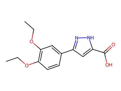 5-(3,4-diethoxyphenyl)-1H-pyrazole-3-carboxylic acid structure