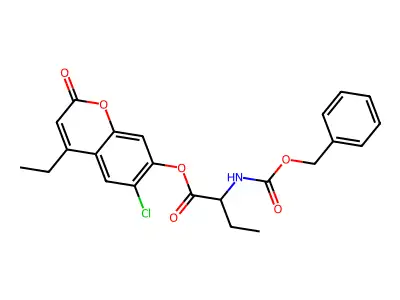 6-chloro-4-ethyl-2-oxo-2H-chromen-7-yl 2-{[(benzyloxy)carbonyl]amino}butanoate structure
