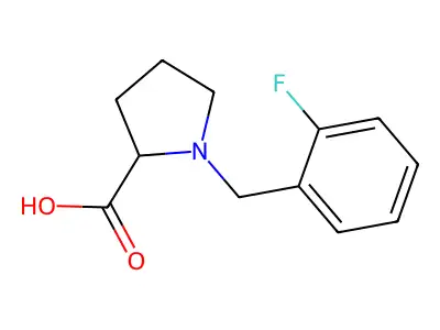 1-[(2-fluorophenyl)methyl]pyrrolidine-2-carboxylic Acid structure