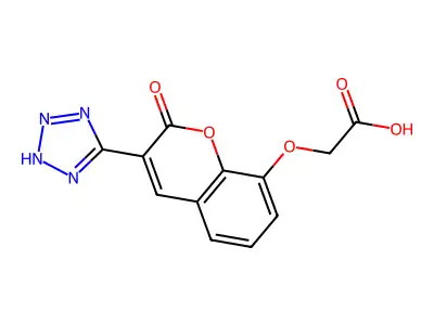 Acetic acid, ((2-oxo-3-(1H-tetrazol-5-yl)-2H-1-benzopyran-8-yl)oxy)- structure