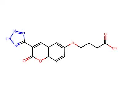 Butanoic acid, 4-((2-oxo-3-(1H-tetrazol-5-yl)-2H-1-benzopyran-6-yl)oxy)- structure