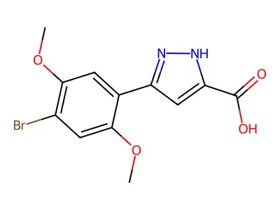5-(4-Bromo-2,5-dimethoxyphenyl)-1H-pyrazole-3-carboxylic Acid structure