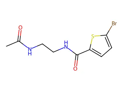 N-(2-acetamidoethyl)-5-bromothiophene-2-carboxamide structure
