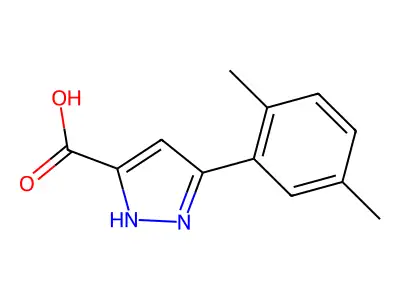 3-(2,5-dimethylphenyl)-1H-pyrazole-5-carboxylic acid structure