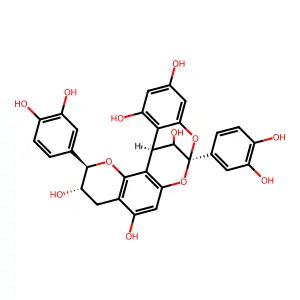 Epigallocatechin-(4beta->8,2beta->O-7)-epicatechin structure