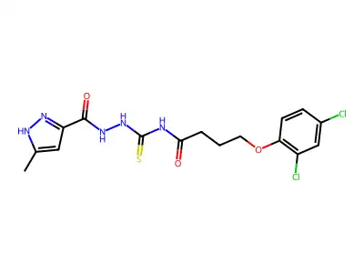 5-Methyl-1H-pyrazole-3-carboxylic acid 2-[[[4-(2,4-dichlorophenoxy)-1-oxobutyl]amino]thioxomethyl]hydrazide structure