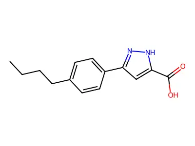 5-(4-Butylphenyl)-1H-pyrazole-3-carboxylic acid structure