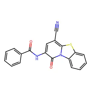 2-Benzamido-4-cyano-1-oxo-1H,5H-pyrido(1,2-a)benzimidazole structure