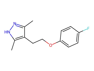 4-[2-(4-fluorophenoxy)ethyl]-3,5-dimethyl-1H-pyrazole structure