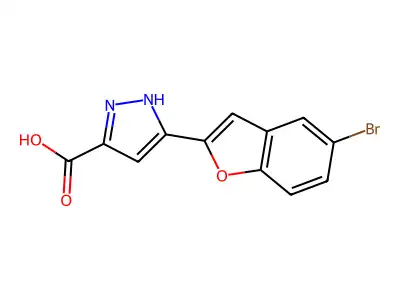 5-(5-bromobenzofuran-2-yl)-1H-pyrazole-3-carboxylic Acid structure