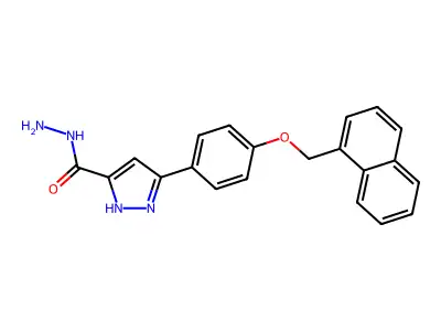 3-(4-(naphthalen-1-ylmethoxy)phenyl)-1H-pyrazole-5-carbohydrazide structure