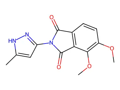 4,5-dimethoxy-2-(5-methyl-1H-pyrazol-3-yl)isoindole-1,3-dione structure