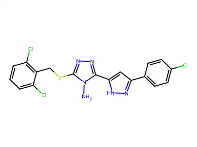 C18H13Cl3N6S structure