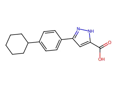 5-(4-Cyclohexylphenyl)-1H-pyrazole-3-carboxylic acid structure