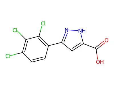 3-(2,3,4-trichlorophenyl)-1H-pyrazole-5-carboxylic acid structure