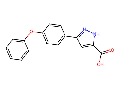 3-(4-phenoxyphenyl)-1H-pyrazole-5-carboxylic acid structure