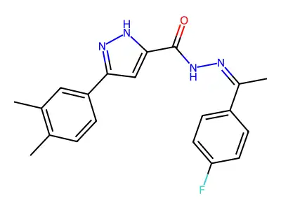 5-(3,4-Dimethylphenyl)-1H-pyrazole-3-carboxylic acid 2-[1-(4-fluorophenyl)ethylidene]hydrazide structure