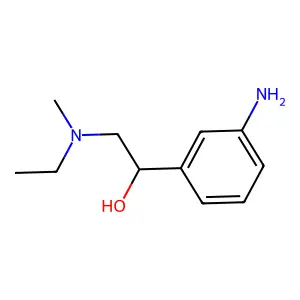Benzyl alcohol, m-amino-alpha-((ethylmethylamino)methyl)- structure