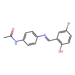 N-(4-{[(E)-(5-bromo-2-hydroxyphenyl)methylidene]amino}phenyl)acetamide structure